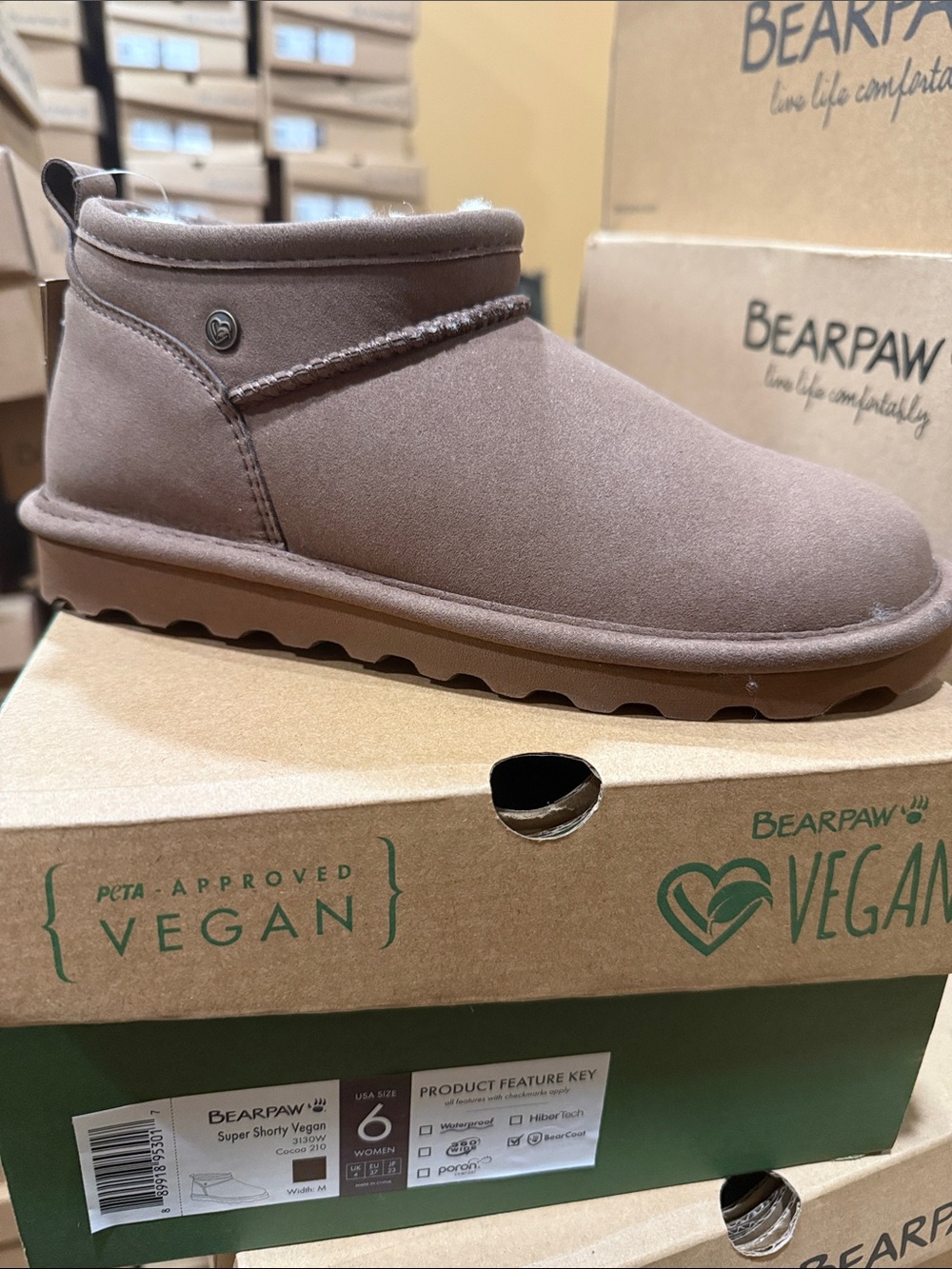 Bearpaw Super Shorty Vegan cocoa